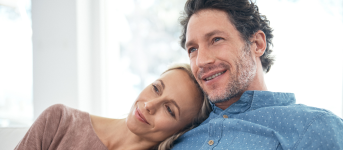 Man and woman sitting together