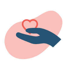 Icon of a hand holding a heart