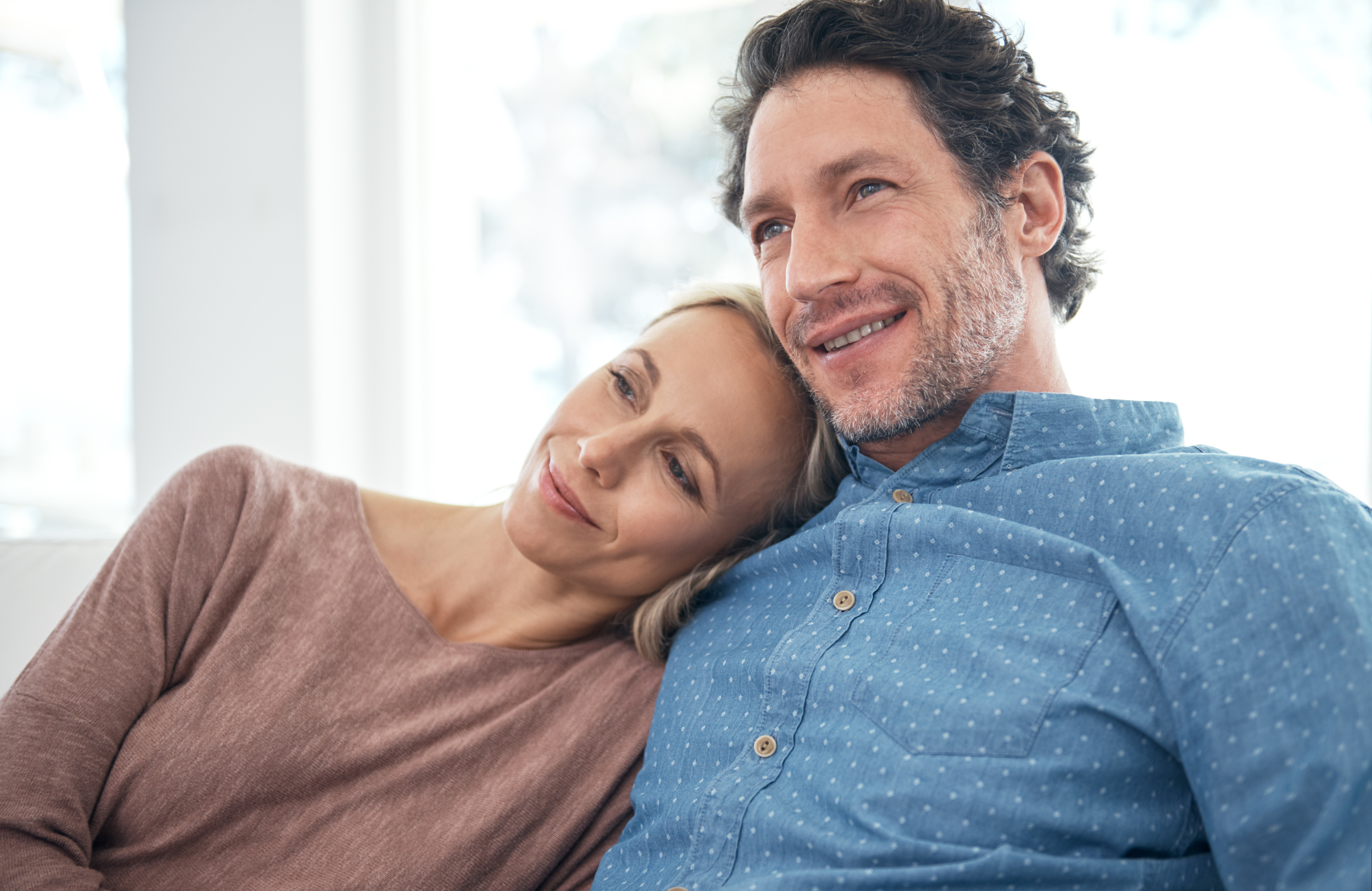 Man and woman sitting together