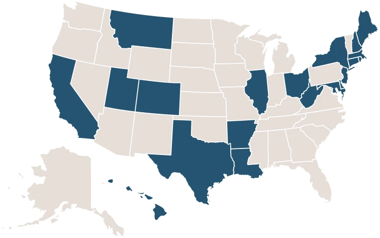 Map of US States With Fertility Coverage Versus Those Without Fertility Coverage